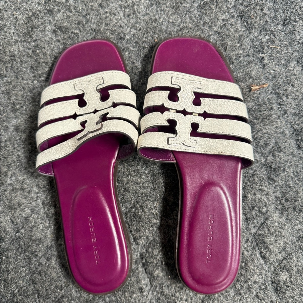 Tory Burch Women's Sandals in Purple and Cream